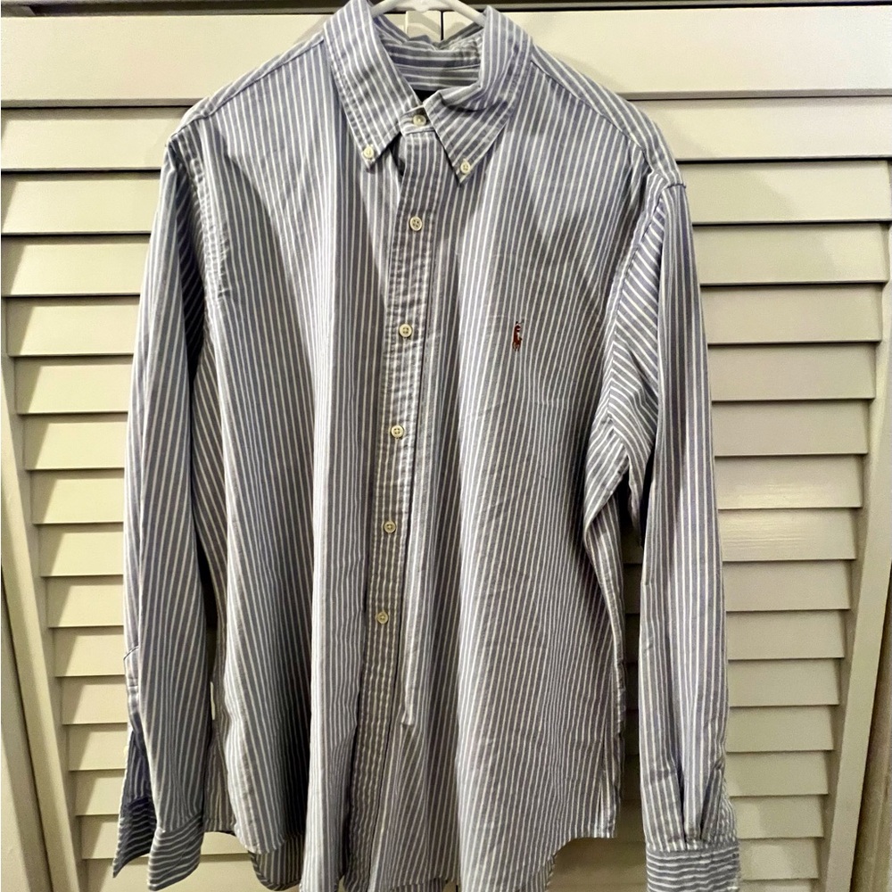 Polo by Ralph Lauren Blue and White Striped Polo Shirt